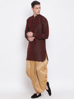 Thumbnail for Vastramay Men's Rose Gold Silk Blend Dhoti - Distacart