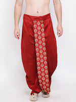 Thumbnail for VM by Vastramay Men's Maroon Silk Blend Dhoti - Distacart