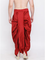 Thumbnail for VM by Vastramay Men's Maroon Silk Blend Dhoti - Distacart