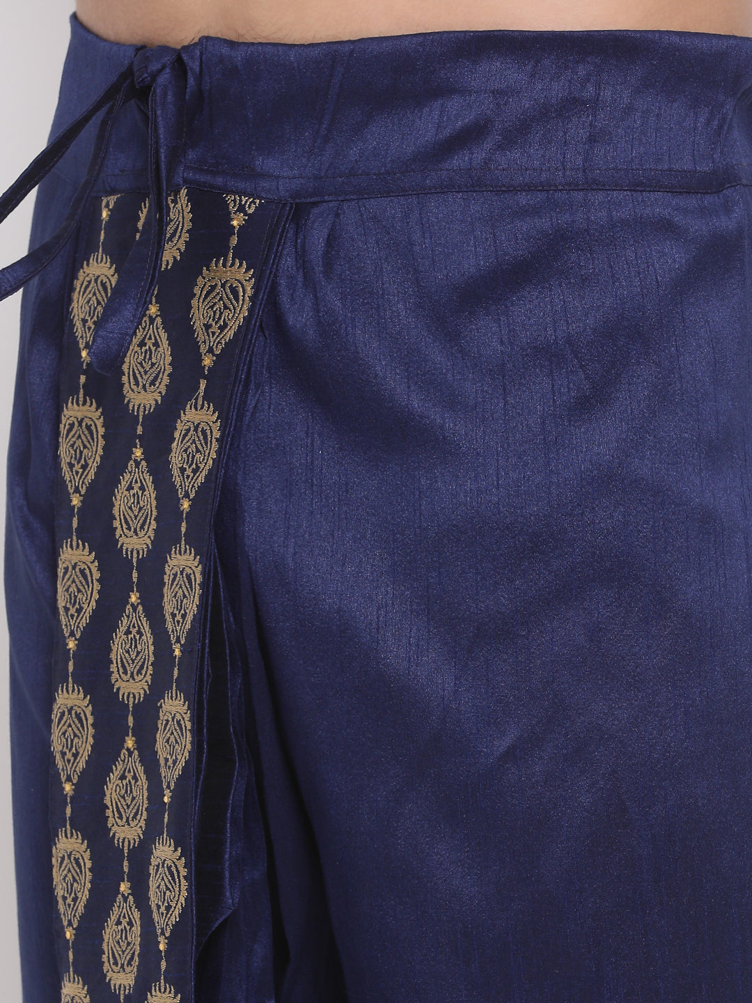 VM by Vastramay Men's Navy Blue Silk Blend Dhoti - Distacart