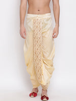 Thumbnail for VM by Vastramay Men's Gold Silk Blend Dhoti - Distacart