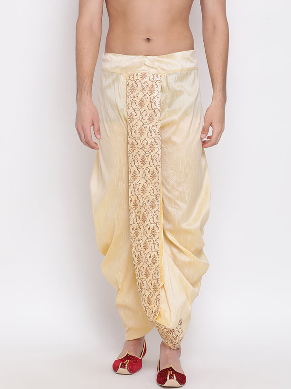 VM by Vastramay Men's Gold Silk Blend Dhoti - Distacart