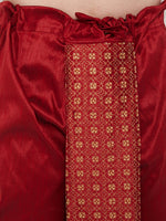 Thumbnail for VM by Vastramay Men's Maroon Embroidred Dhoti - Distacart