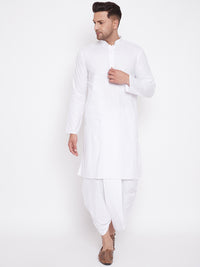 Thumbnail for Vastramay Men's White Traditional Dhoti - Distacart