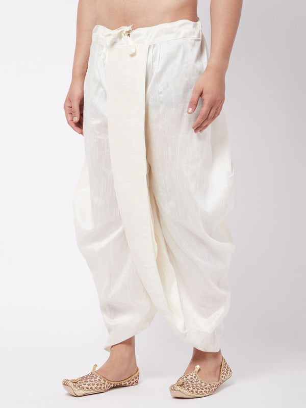 VM by Vastramay Men's Cream Silk Blend Traditional Dhoti - Distacart
