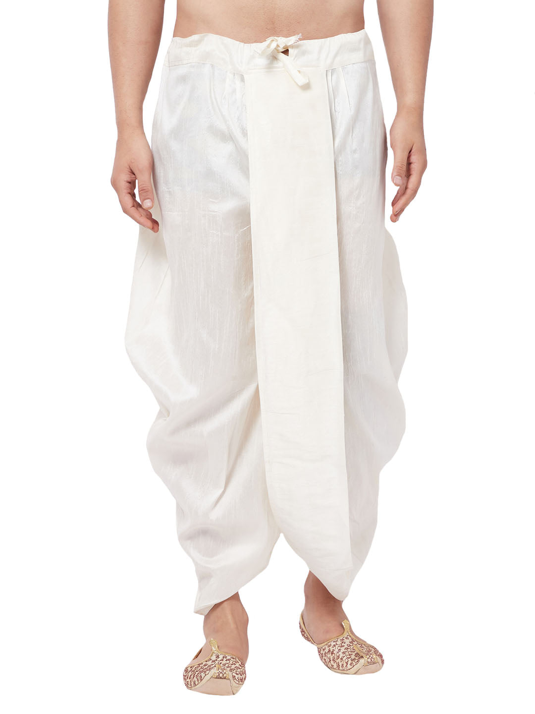 VM by Vastramay Men's Cream Silk Blend Traditional Dhoti - Distacart