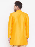 Thumbnail for VM by Vastramay Men's Mustard Silk Blend Sherwani Only Top - Distacart