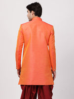 Thumbnail for VM by Vastramay Men's Orange Silk Blend Sherwani Only Top - Distacart