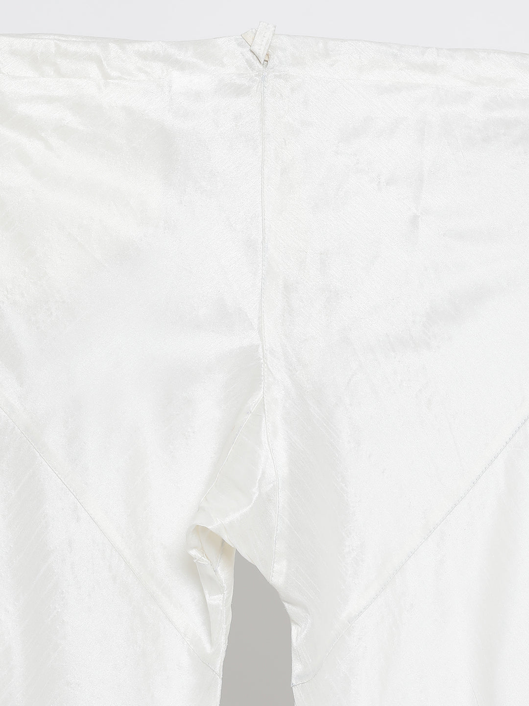 Vastramay Men's White Silk Blend Jacket, Kurta and Pyjama Set - Distacart