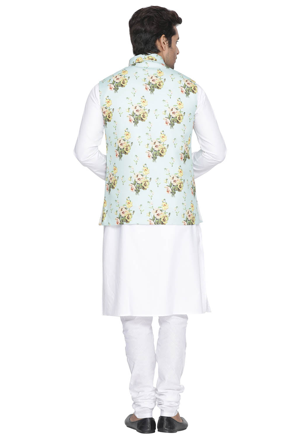 Vastramay Men's Multicolor Pure Cotton Jacket, Kurta and Pyjama Set - Distacart