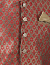 Thumbnail for Vastramay Men's Maroon Silk Blend Nehru Jacket - Distacart