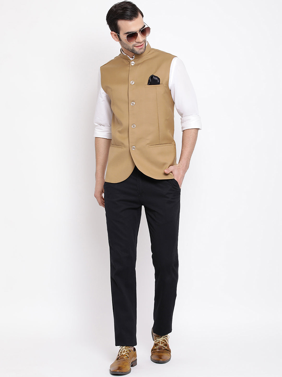 Mud Brown Long Cotton Khadi Jacket