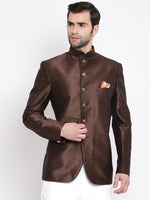 Thumbnail for Vastramay Men's Coffee Silk Blend Jodhpuri - Distacart