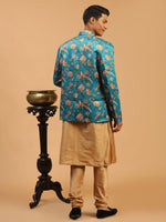 Thumbnail for Vastramay Men's Pink And Rose Gold Poly Viscose Ethnic Combo Set - Distacart