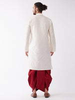 Thumbnail for VM by Vastramay Men's Solid Kurta And Embroidered Traditional Dhoti Set - Distacart