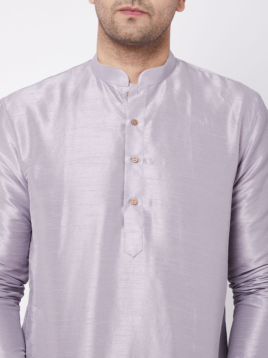 Vastramay Men's Lavander Silk Blend Kurta Pyjama Set - Distacart