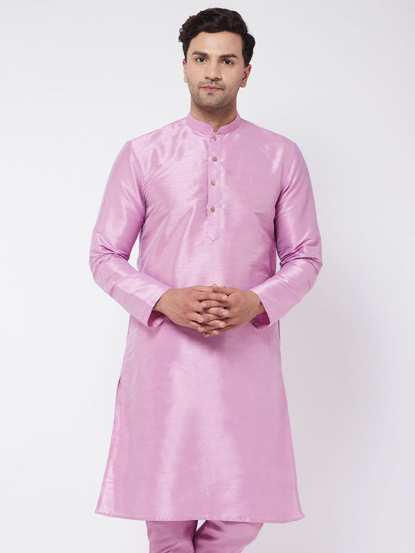 VM by Vastramay Men's Onion Pink Silk Blend Kurta - Distacart