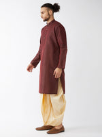 Thumbnail for VM by Vastramay Men's Solid Kurta And Embroidered Traditional Dhoti Set - Distacart