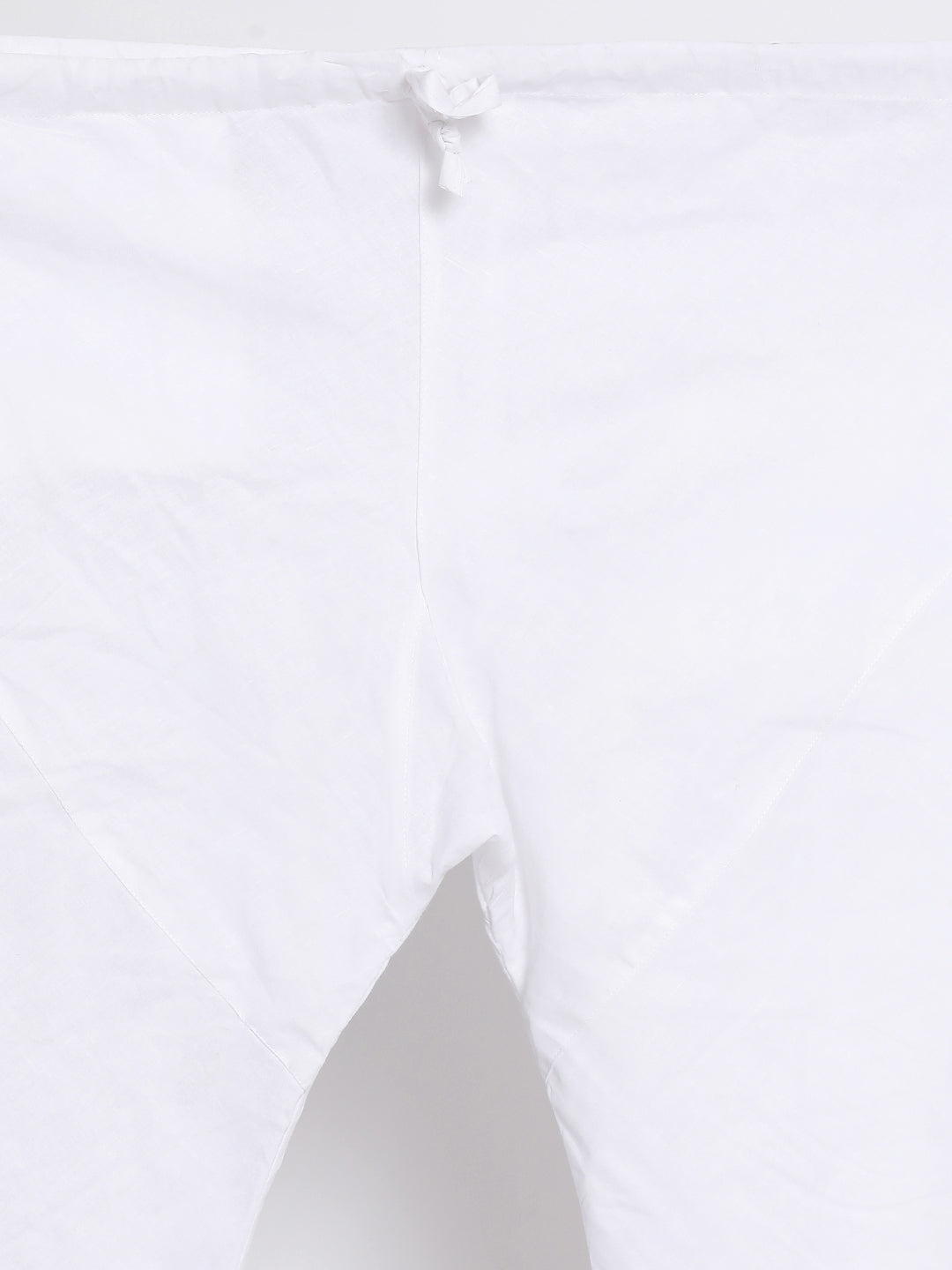 Vastramay Men's White Cotton Linen Blend Kurta Pyjama Set - Distacart