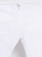 Thumbnail for Vastramay Men's White Cotton Linen Blend Kurta Pyjama Set - Distacart