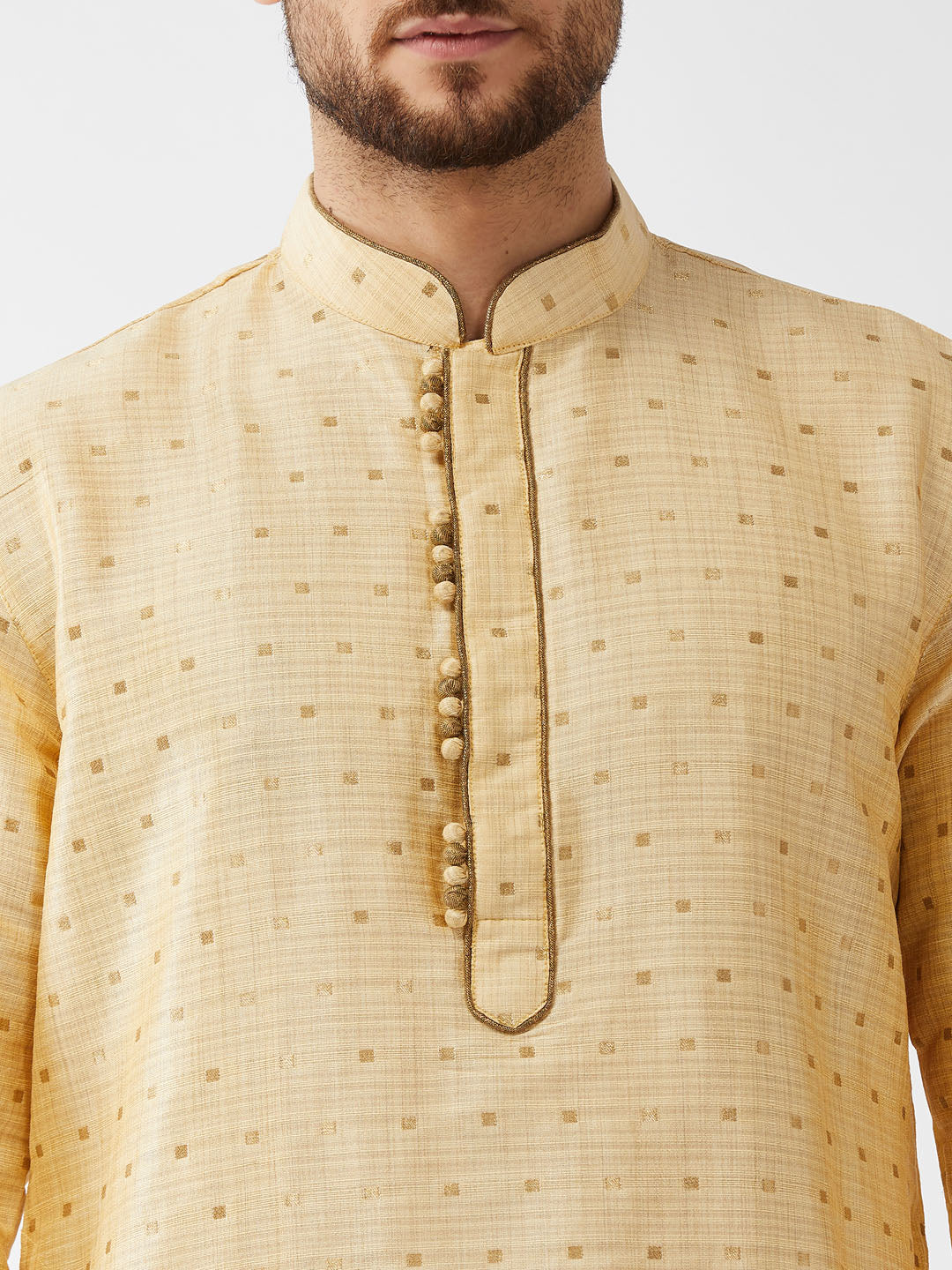 VM by Vastramay Men's Beige And Maroon Silk Blend Kurta And Dhoti Set - Distacart