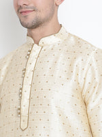 Thumbnail for VM by Vastramay Men's Gold Silk Blend Kurta Pyjama Set - Distacart