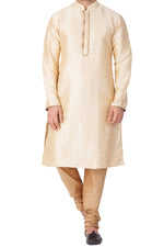 Thumbnail for Vastramay Men's Gold Silk Blend Kurta Pyjama Set - Distacart
