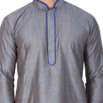 Thumbnail for Vastramay Men's Grey Cotton Silk Kurta - Distacart