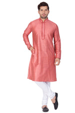 Thumbnail for Vastramay Men's Pink Cotton Silk Kurta Pyjama Set - Distacart