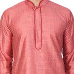 Thumbnail for Vastramay Men's Pink Cotton Silk Kurta Pyjama Set - Distacart