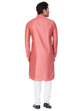 Thumbnail for Vastramay Men's Pink Cotton Silk Kurta Pyjama Set - Distacart