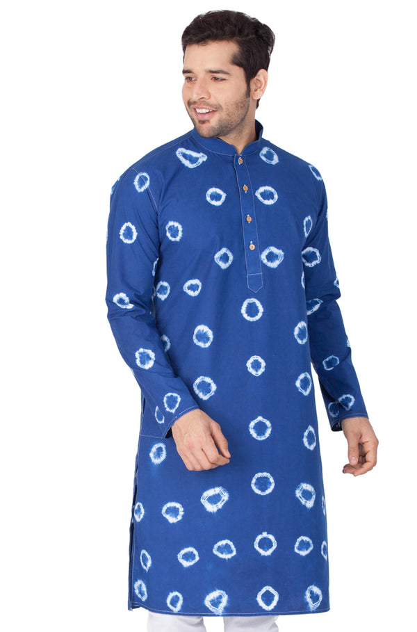 Vastramay Men's Blue Cotton Blend Kurta - Distacart