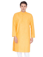 Thumbnail for Vastramay Men's Orange Cotton Linen Blend Kurta - Distacart