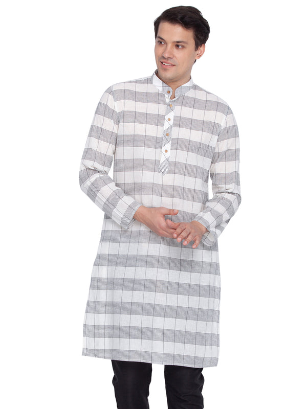 Vastramay Men's White Pure Cotton Kurta - Distacart