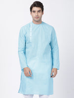 Thumbnail for Vastramay Men's Light Blue Cotton Blend Kurta - Distacart