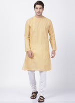 Thumbnail for Vastramay Men's Beige Cotton Blend Kurta Pyjama Set - Distacart