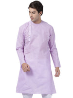 Thumbnail for Vastramay Men's Purple Cotton Blend Kurta - Distacart