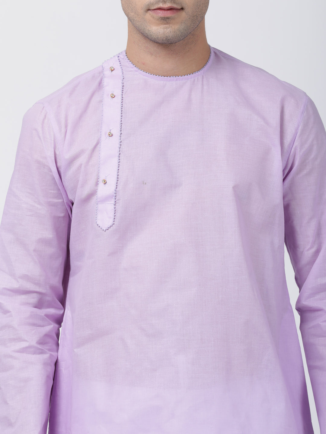 Vastramay Men's Purple Cotton Blend Kurta - Distacart