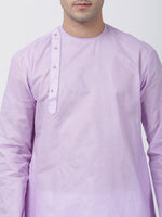 Thumbnail for Vastramay Men's Purple Cotton Blend Kurta - Distacart