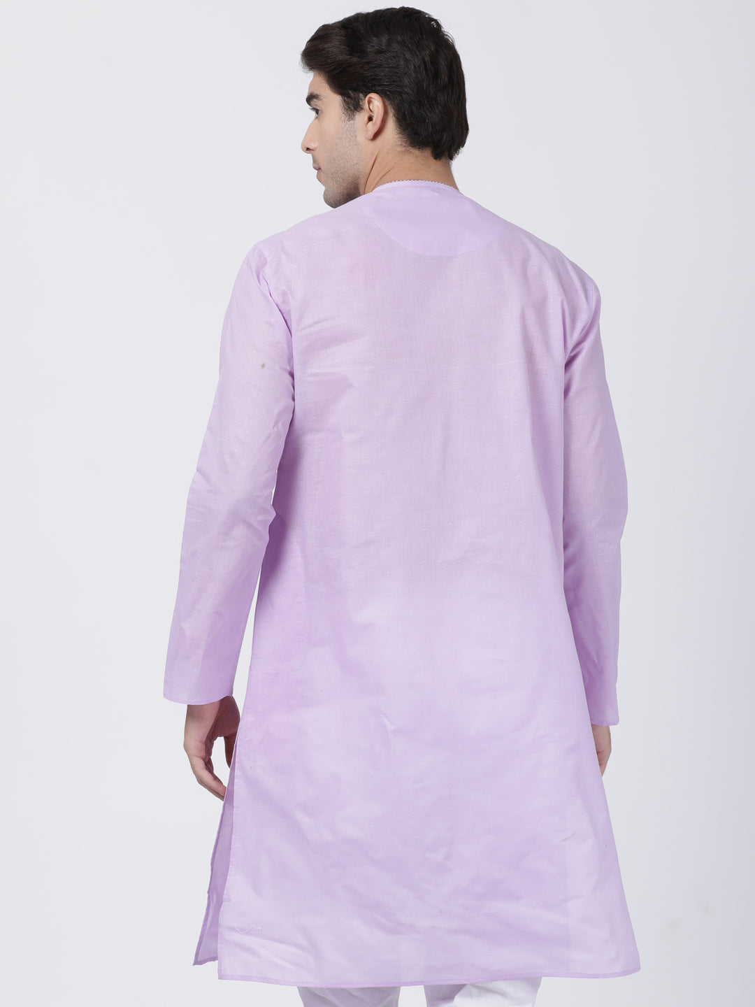 Vastramay Men's Purple Cotton Blend Kurta - Distacart