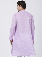Thumbnail for Vastramay Men's Purple Cotton Blend Kurta - Distacart