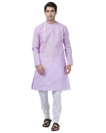 Thumbnail for Vastramay Men's Purple Cotton Blend Kurta Pyjama Set - Distacart