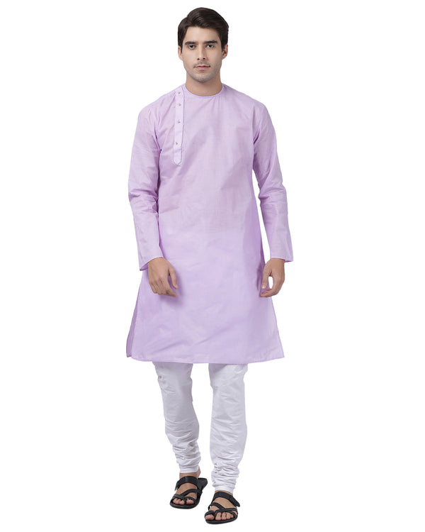 Vastramay Men's Purple Cotton Blend Kurta Pyjama Set - Distacart