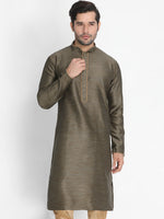Thumbnail for Vastramay Men's Black Silk Blend Kurta - Distacart