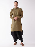 Thumbnail for VM by Vastramay Men's Black Silk Blend Kurta And Dhoti Set - Distacart