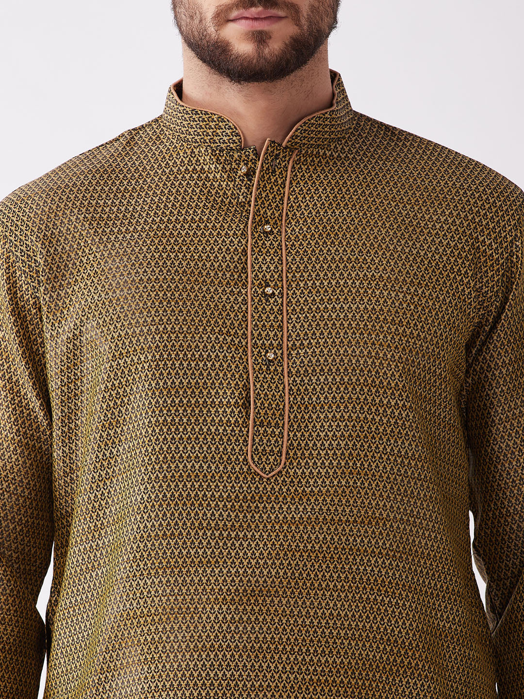 VM by Vastramay Men's Black And Rose Gold Silk Blend Kurta And Dhoti Set - Distacart
