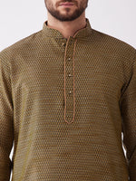 Thumbnail for VM by Vastramay Men's Black And Rose Gold Silk Blend Kurta And Dhoti Set - Distacart