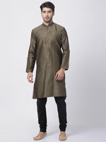 Thumbnail for VM by Vastramay Men's Black Silk Blend Kurta Pyjama Set - Distacart