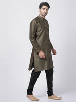 Thumbnail for VM by Vastramay Men's Black Silk Blend Kurta Pyjama Set - Distacart