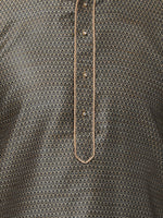 Thumbnail for VM by Vastramay Men's Black Silk Blend Kurta Pyjama Set - Distacart